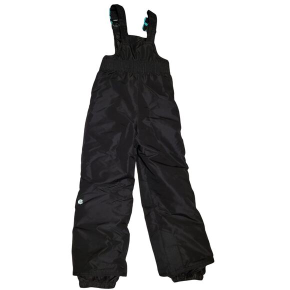 Champion C9 Water Resistant Black/Teal Snowbib Snow Ski Overall Girls S 6-6x EUC - Picture 2 of 8